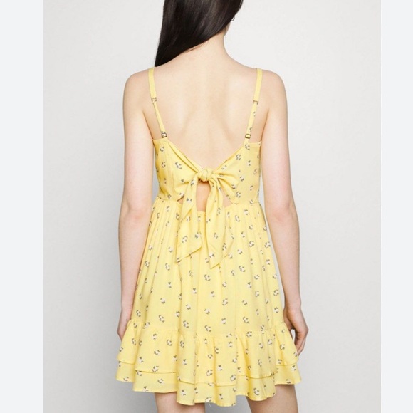 Hollister Dresses & Skirts - Hollister Womens Feminine Yellow Floral Mini Sundress - Size Small